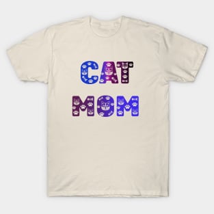 Cat Mom Ombre Gradient Typography T-Shirt